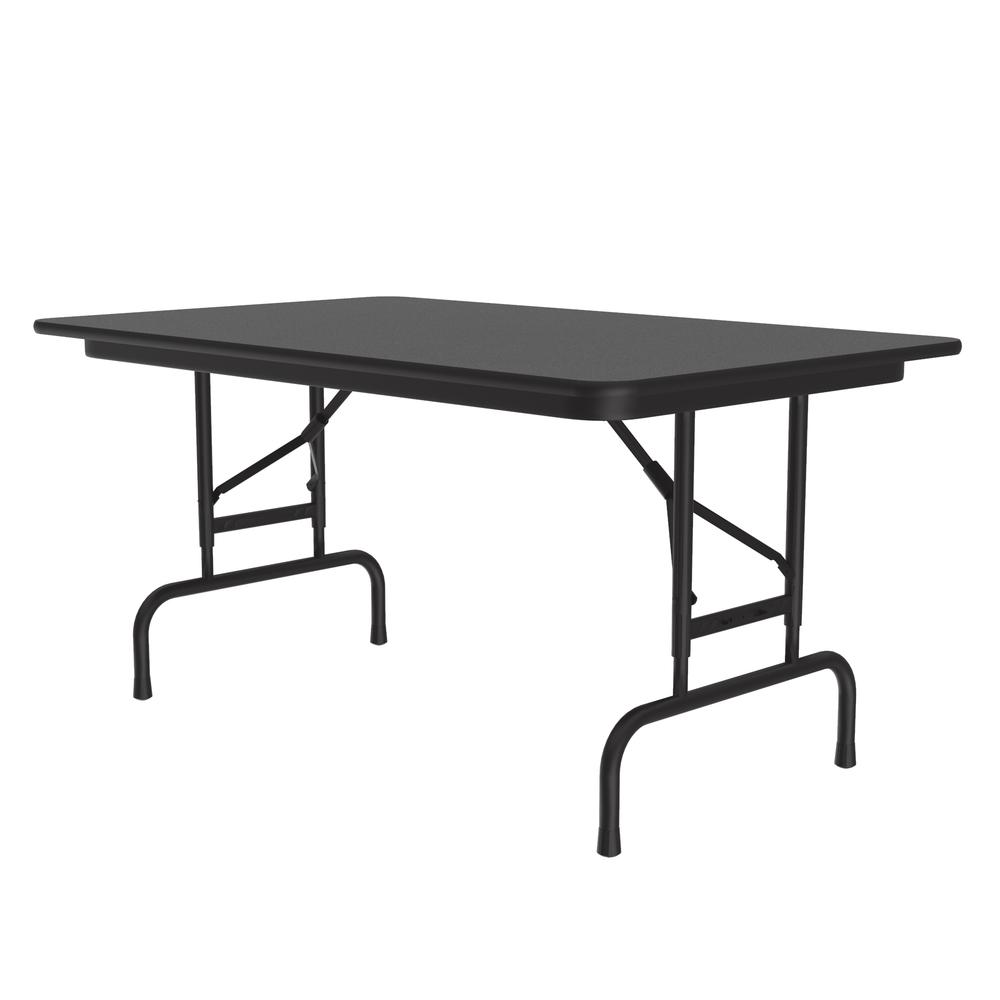 Adjustable Height Econoline Melamine Top Folding Table 30x48", RECTANGULAR BLACK GRANITE, BLACK. Picture 3