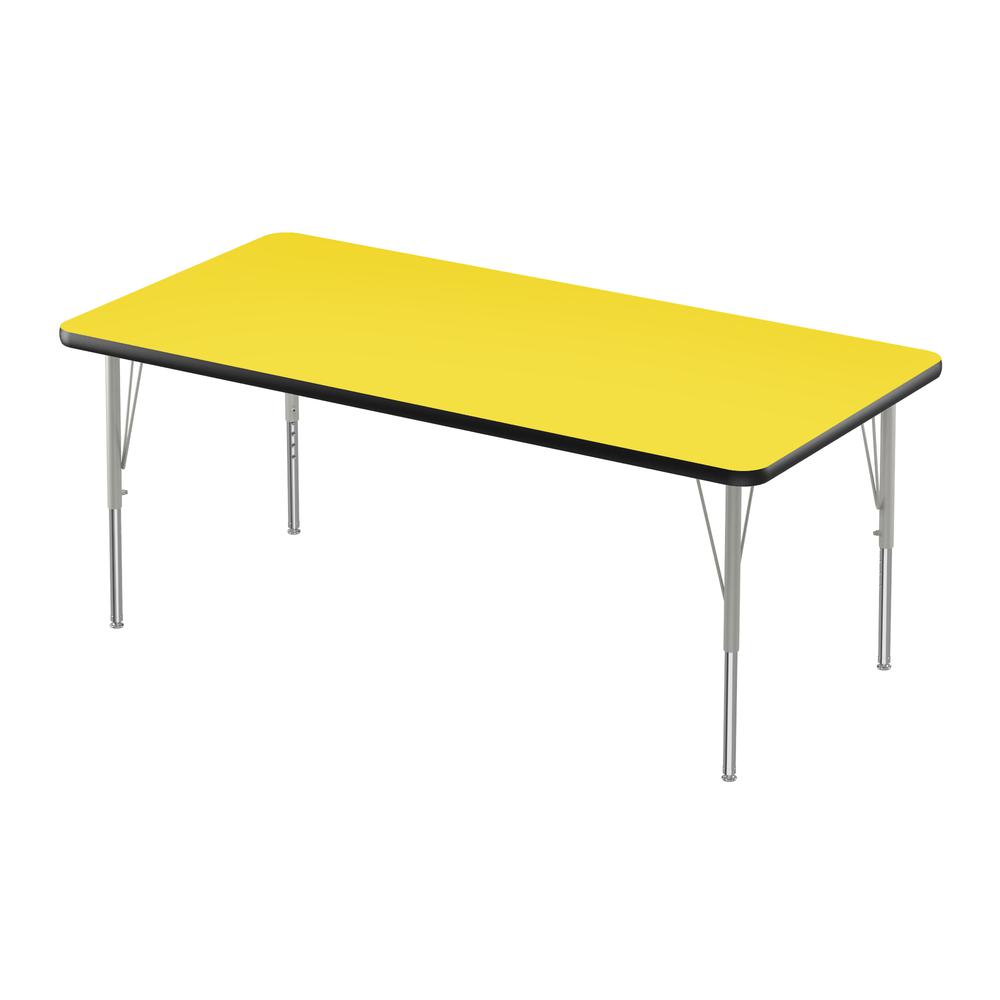 Deluxe High-Pressure Top Activity Tables 30x48", RECTANGULAR, YELLOW  SILVER MIST. Picture 1