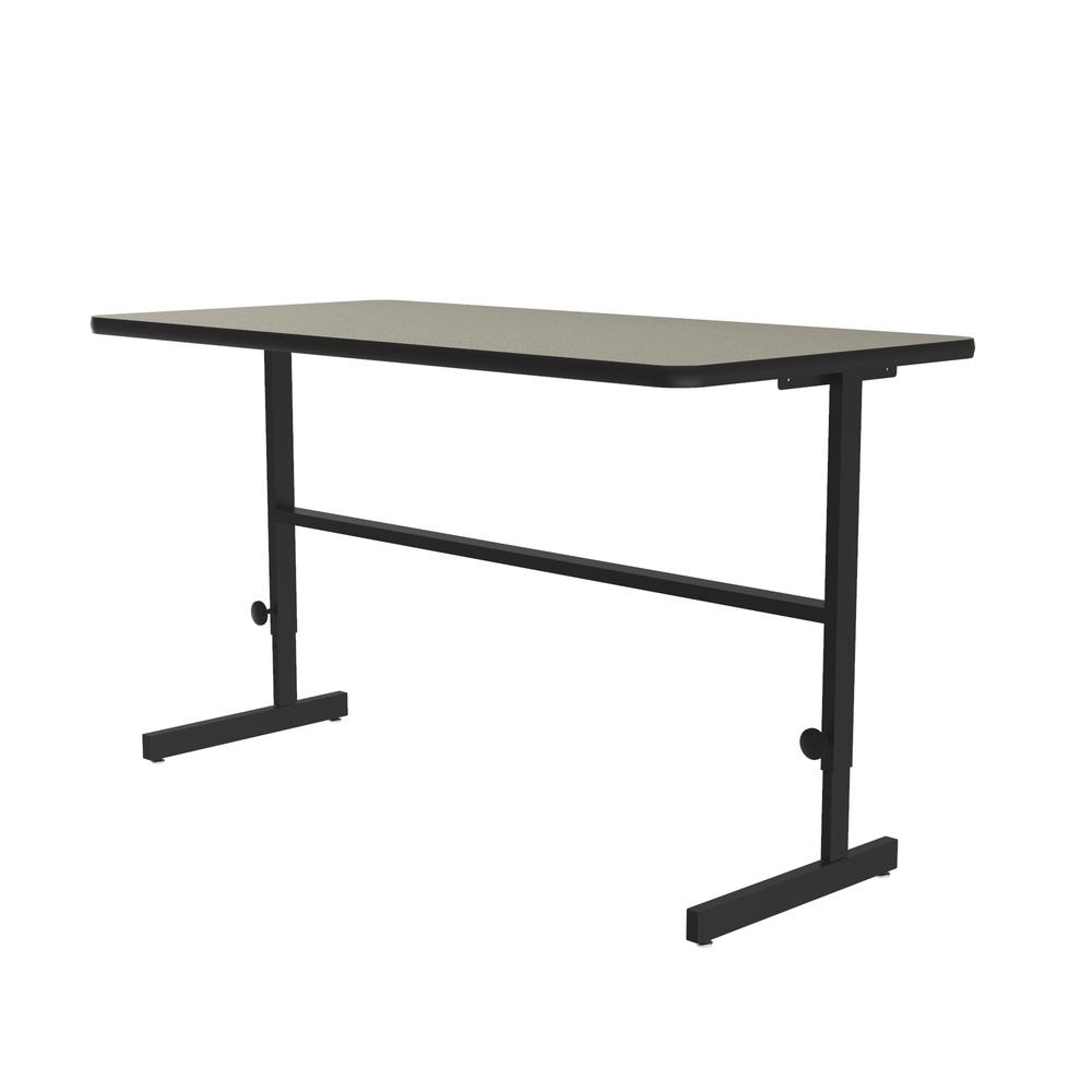 Deluxe High-Pressure Laminate Top Adjustable Standing  Height Work Station 30x60", RECTANGULAR SAVANNAH SAND BLACK. Picture 9