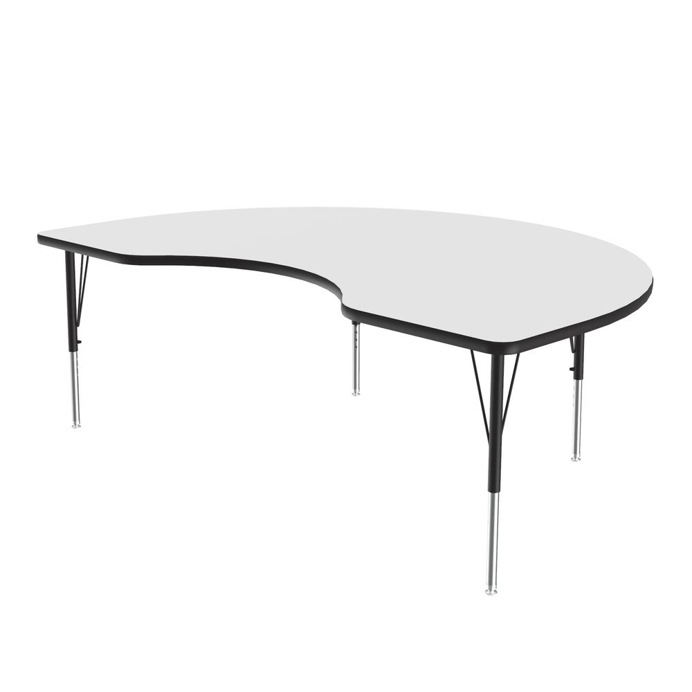 Deluxe High-Pressure Top Activity Tables, 48x72" KIDNEY WHITE, BLACK/CHROME. Picture 8