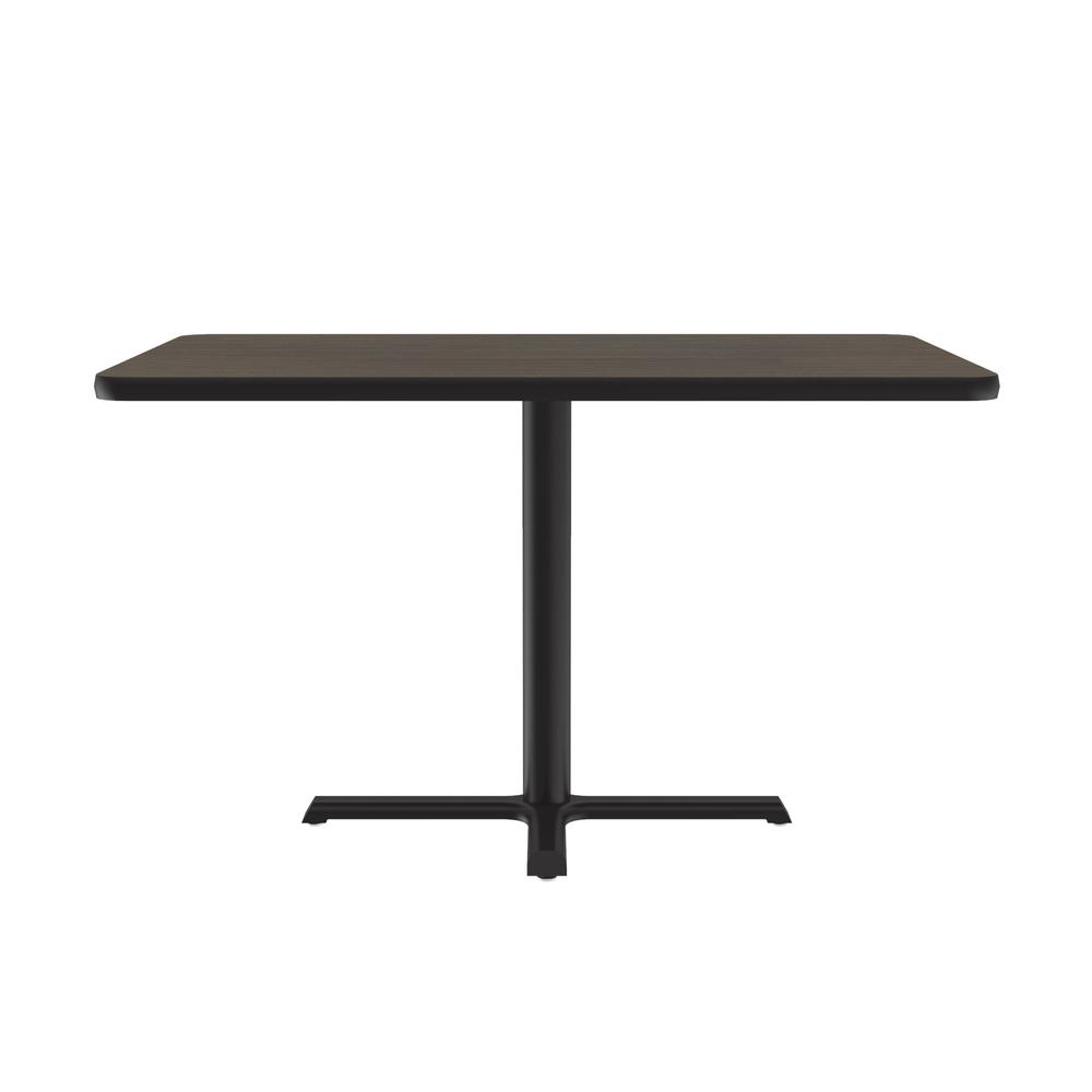 Table Height Thermal Fused Laminate Café and Breakroom Table 30x42" RECTANGULAR WALNUT, BLACK. Picture 2