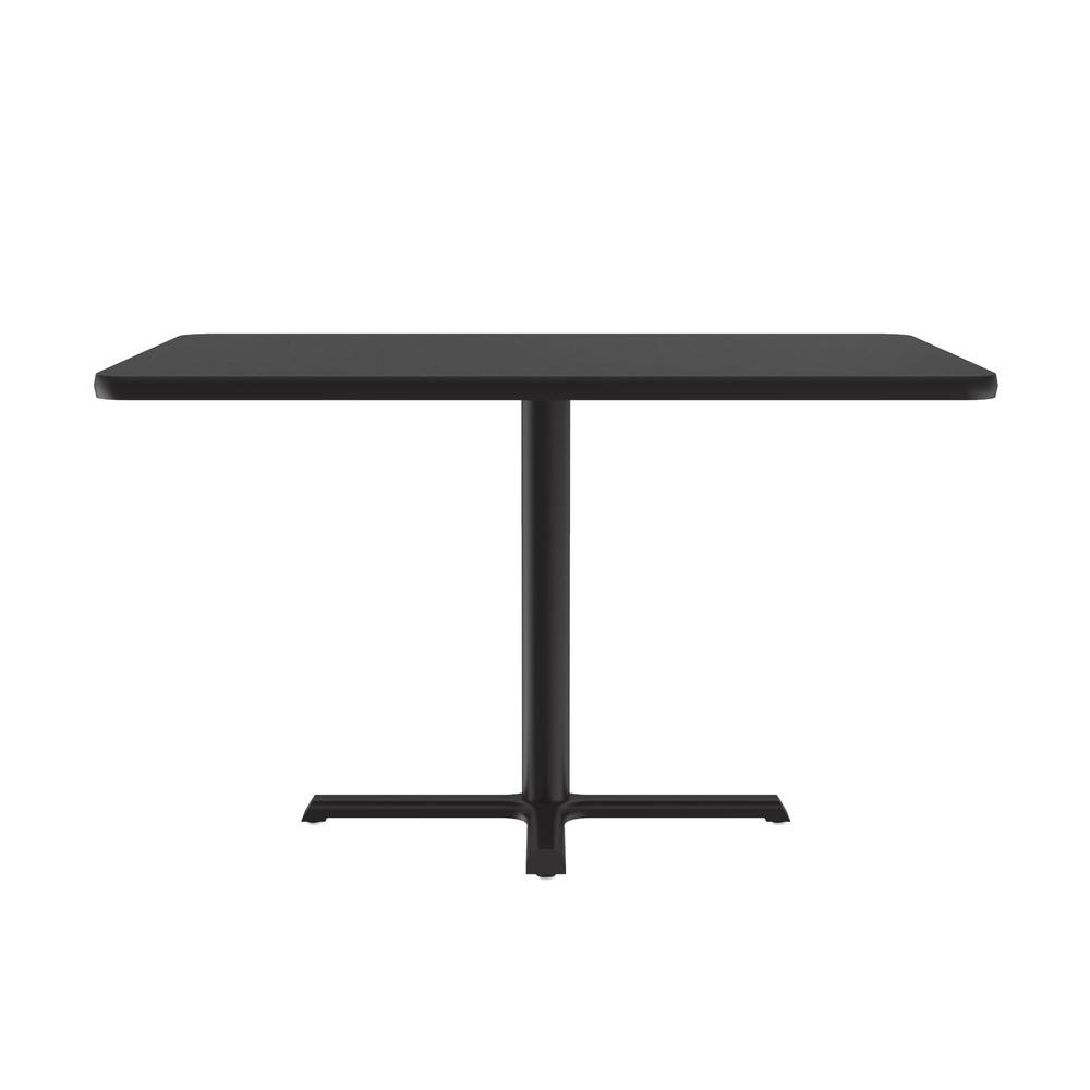 Table Height Thermal Fused Laminate Café and Breakroom Table, 30x42" RECTANGULAR BLACK GRANITE, BLACK. Picture 3