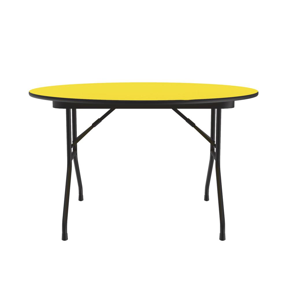 Deluxe High Pressure Top Folding Table 48x48" ROUND, YELLOW BLACK. Picture 6