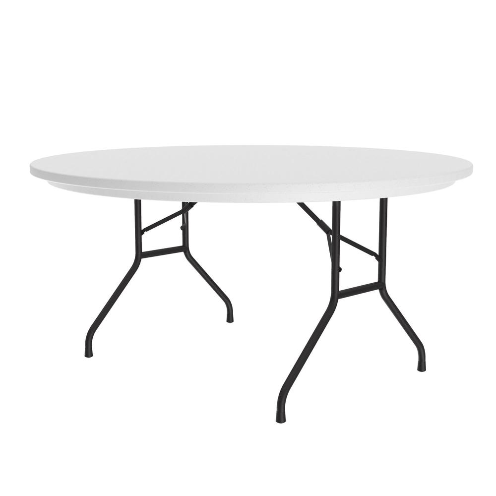 Commercial Blow-Molded Plastic Folding Table 60x60", ROUND, GRAY GRANITE BLACK. Picture 5