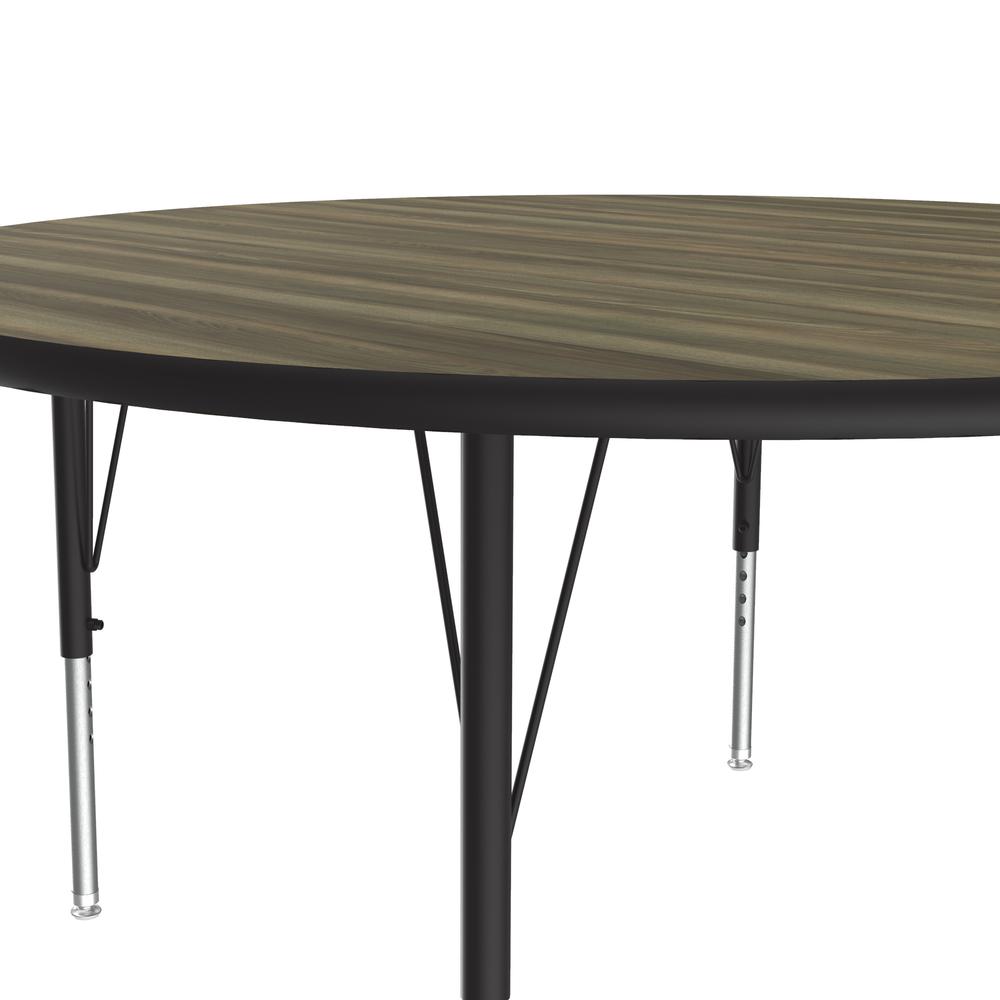 Deluxe High-Pressure Top Activity Tables, 48x48" ROUND COLONIAL HICKORY BLACK/CHROME. Picture 2