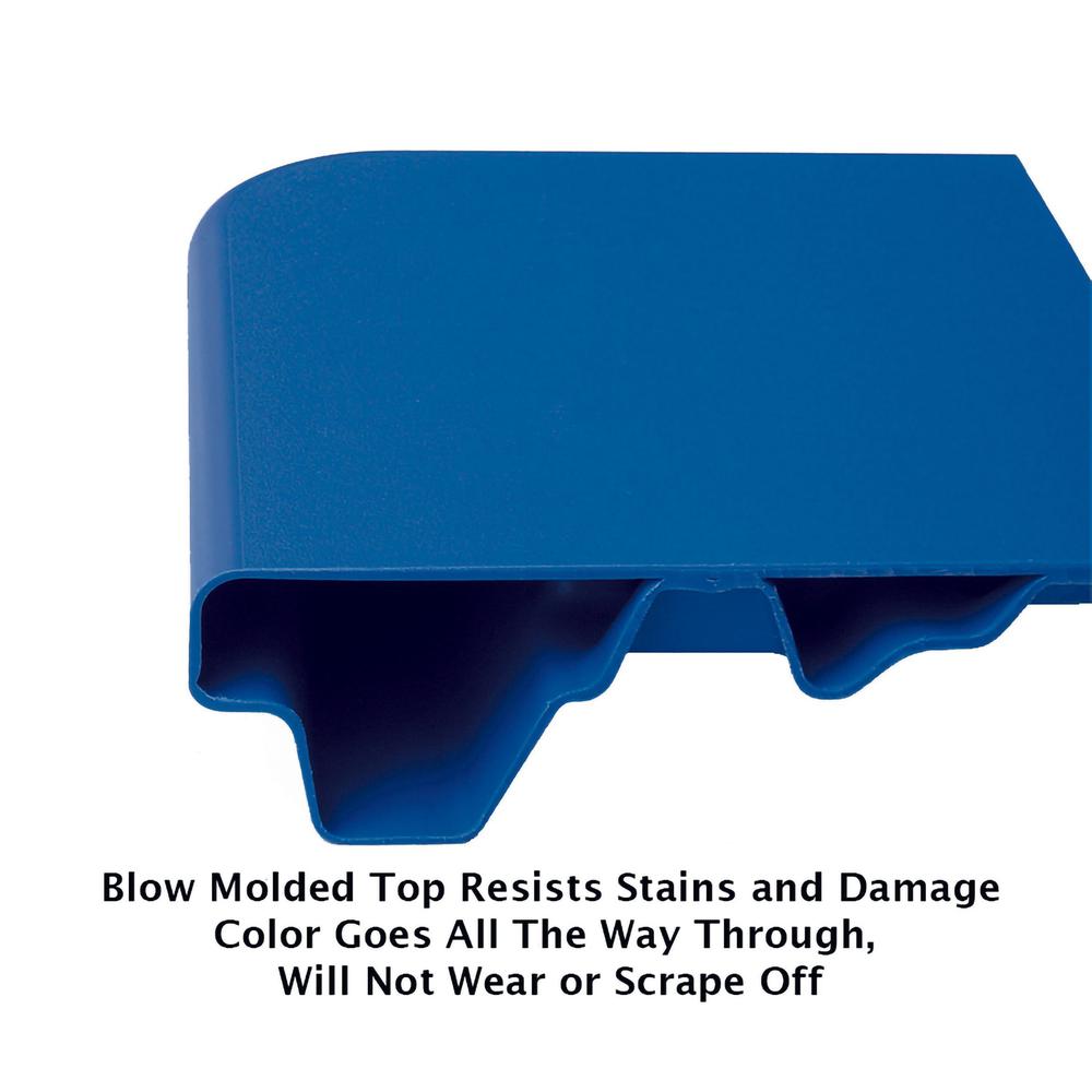 Commercial Blow-Molded Plastic Top Activity Tables, 30x60", RECTANGULAR, BLUE BLACK/CHROME. Picture 9