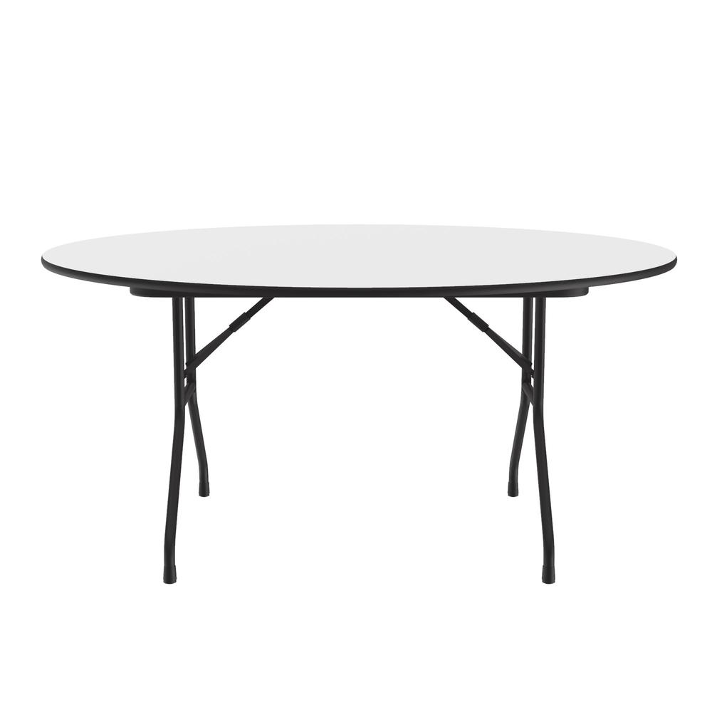 Deluxe High Pressure Top Folding Table, 60x60" ROUND, WHITE BLACK. Picture 4