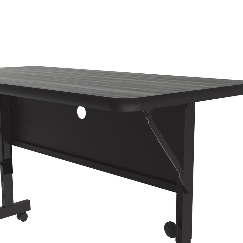Deluxe High Pressure Top Flip Top Table 24x48", RECTANGULAR, NEW ENGLAND DRIFTWOOD, BLACK. Picture 5