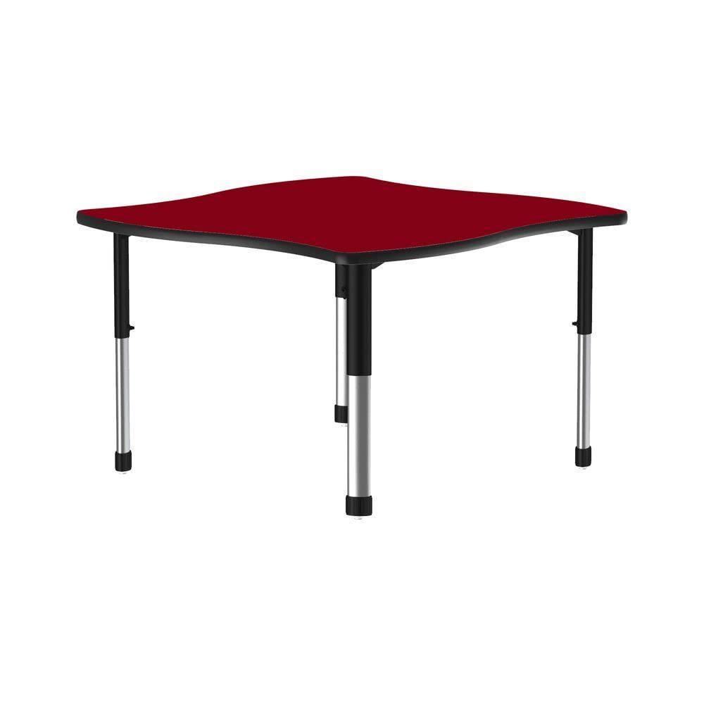 Deluxe High Pressure Collaborative Desk 42x42", SWERVE RED BLACK/CHROME. Picture 1