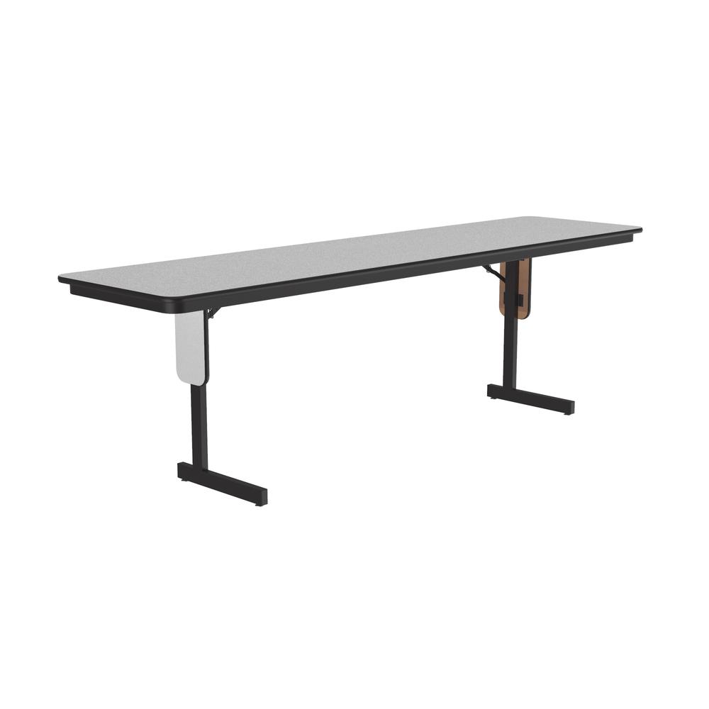 Deluxe High-Pressure Folding Seminar Table with Panel Leg 24x96" RECTANGULAR GRAY GRANITE, BLACK. Picture 5