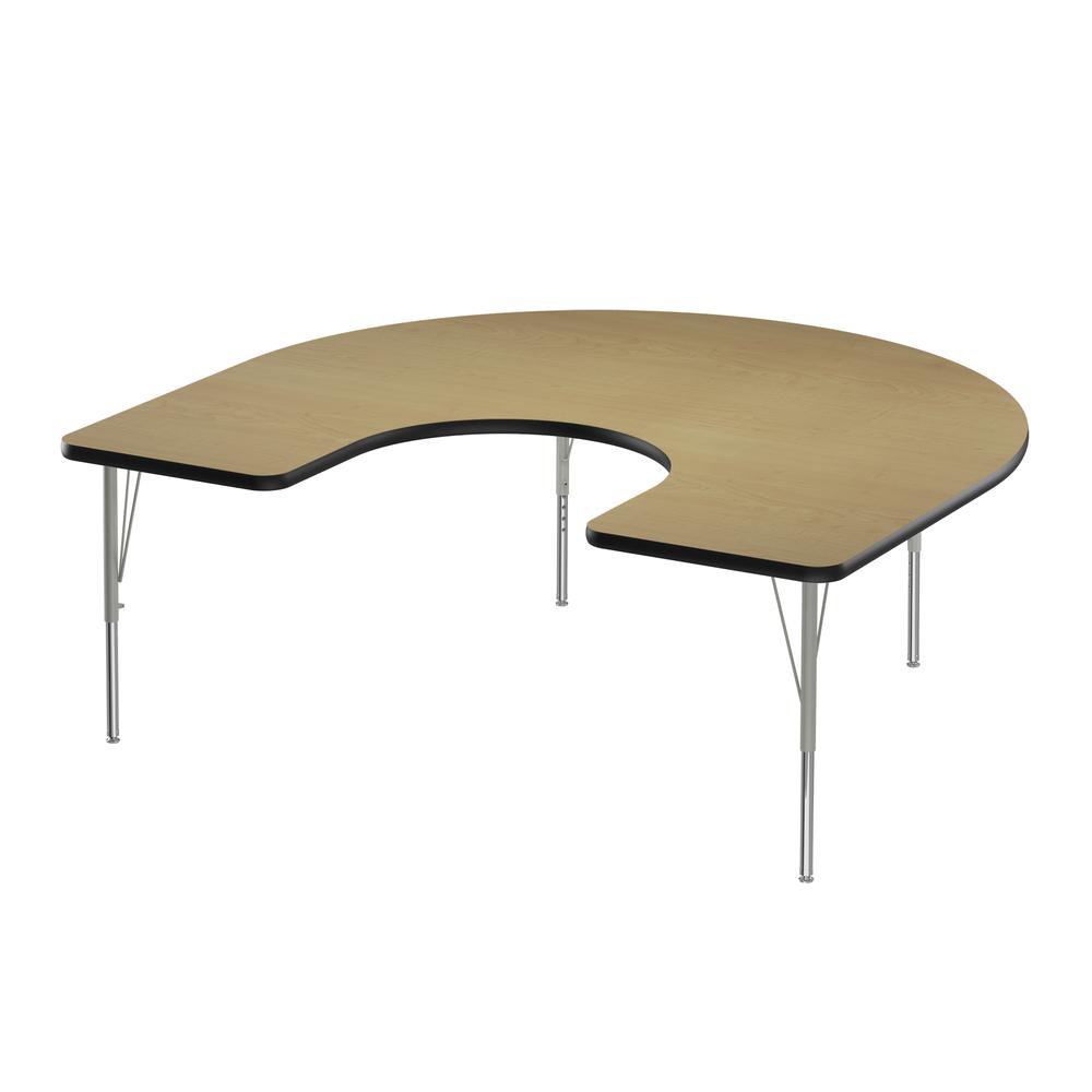 Deluxe High-Pressure Top Activity Tables, 60x66", HORSESHOE, FUSION MAPLE SILVER MIST. Picture 2
