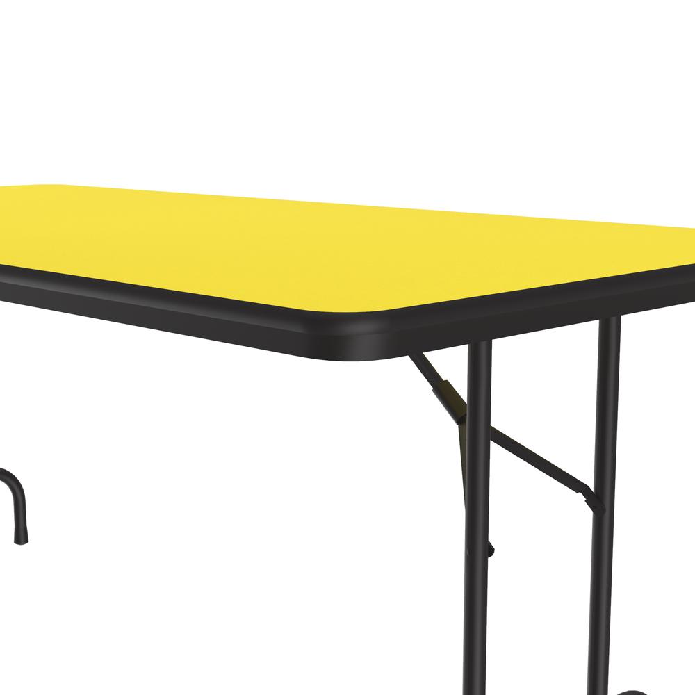 Deluxe High Pressure Top Folding Table, 36x72" RECTANGULAR YELLOW BLACK. Picture 3