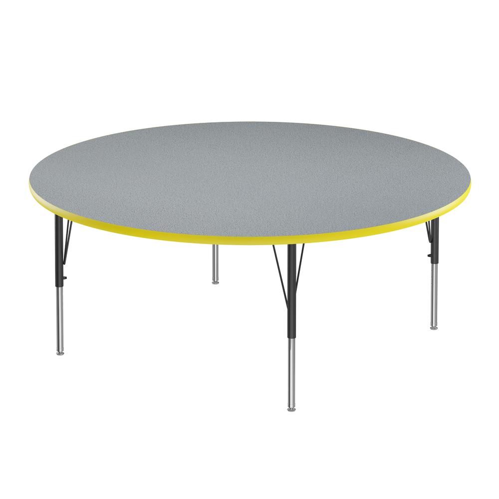 Commercial Laminate Top Activity Tables, 60x60", ROUND, GRAY GRANITE BLACK/CHROME. The main picture.