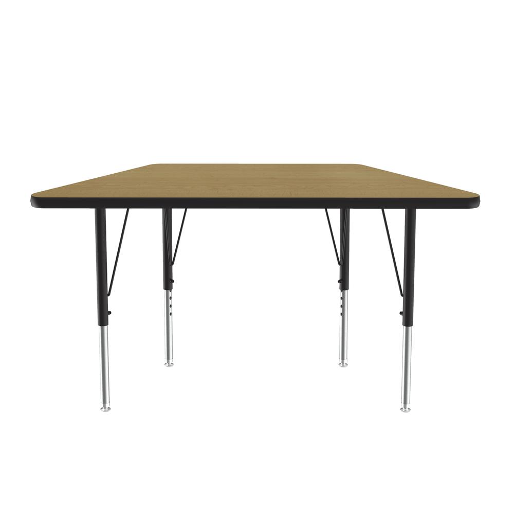 Deluxe High-Pressure Top Activity Tables, 24x48" TRAPEZOID, FUSION MAPLE BLACK/CHROME. Picture 6