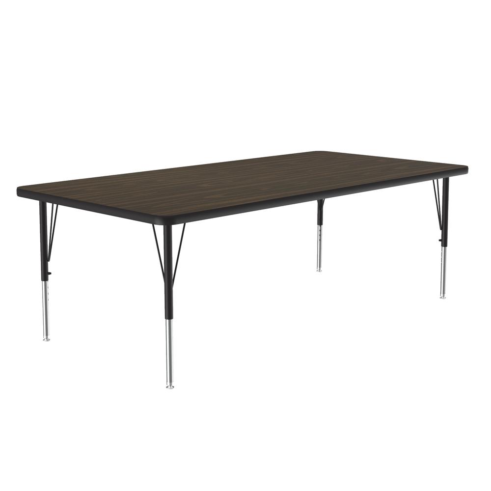 Commercial Laminate Top Activity Tables 36x60", RECTANGULAR, WALNUT, BLACK/CHROME. Picture 8