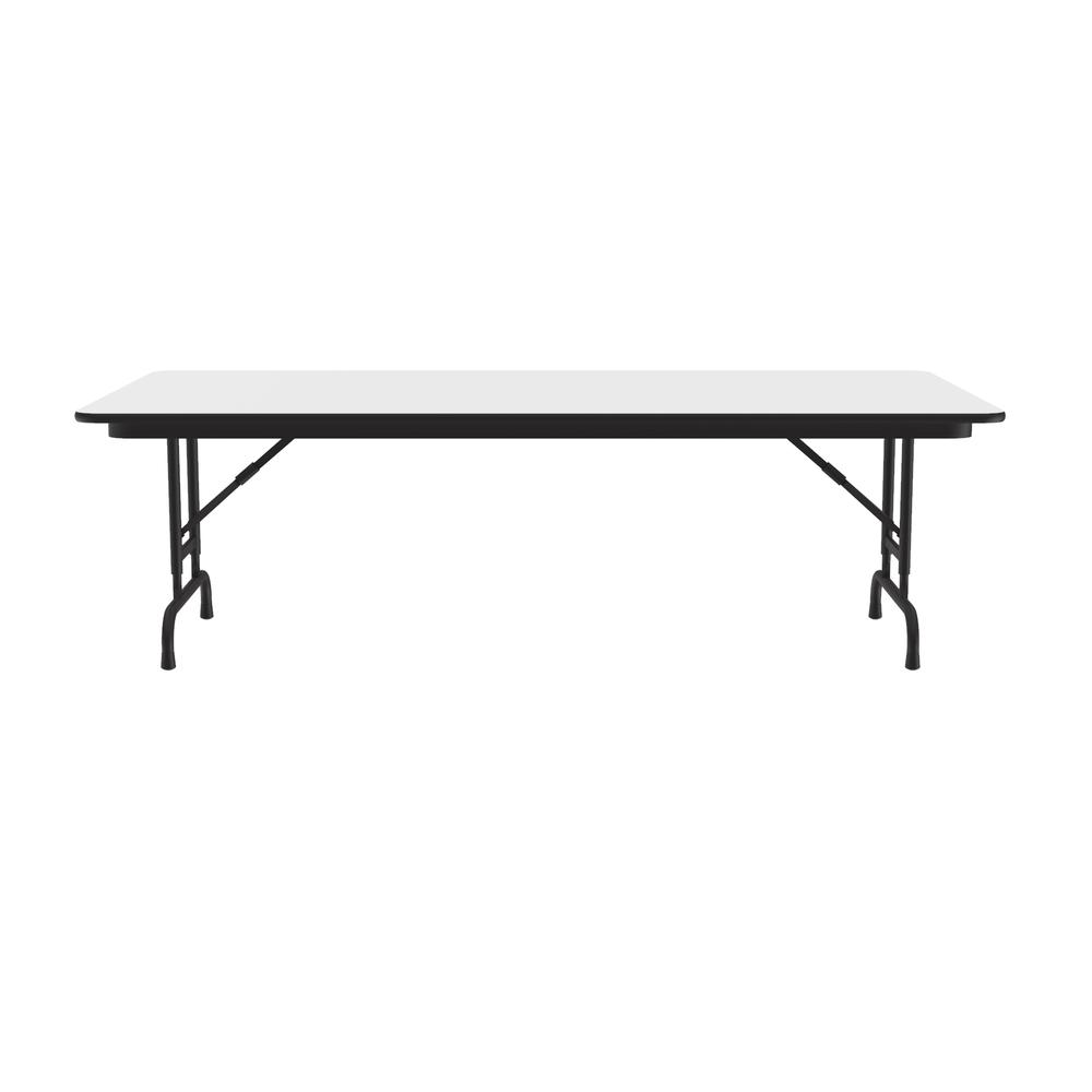 Adjustable Height High Pressure Top Folding Table 36x96", RECTANGULAR WHITE BLACK. Picture 7