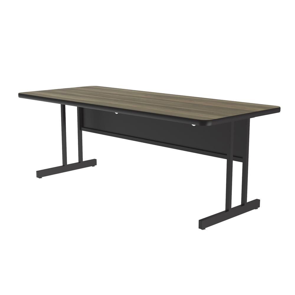 Keyboard Height Deluxe High-Pressure Top Computer/Student Desks  30x72" RECTANGULAR COLONIAL HICKORY, BLACK. Picture 4