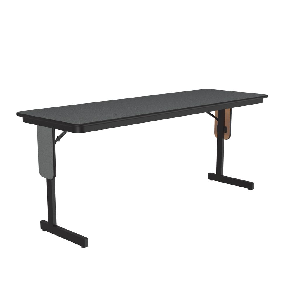 Deluxe High-Pressure Folding Seminar Table with Panel Leg 24x60", RECTANGULAR, MONTANA GRANITE BLACK. Picture 7