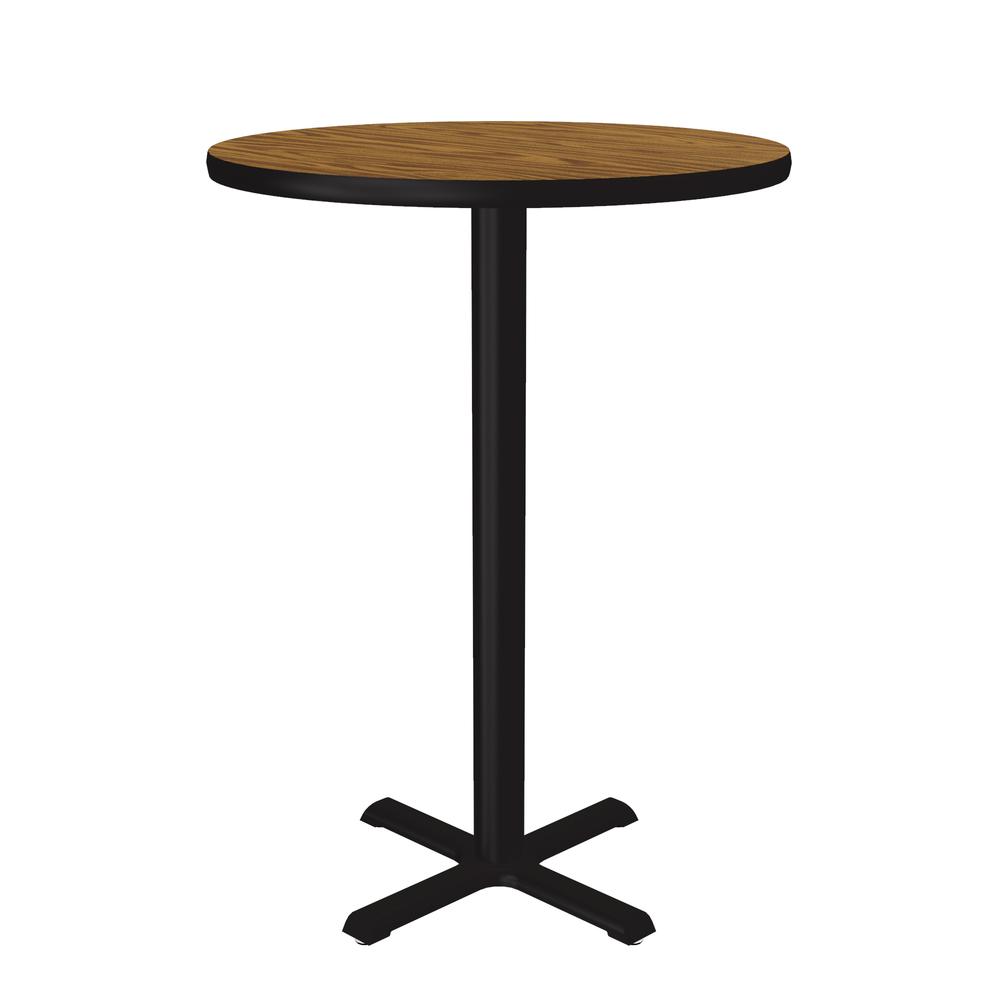 Bar Stool/Standing Height Deluxe High-Pressure Café and Breakroom Table 24x24", ROUND MEDIUM OAK BLACK. Picture 9