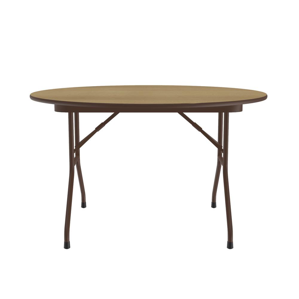 Deluxe High Pressure Top Folding Table, 48x48", ROUND FUSION MAPLE BROWN. Picture 5
