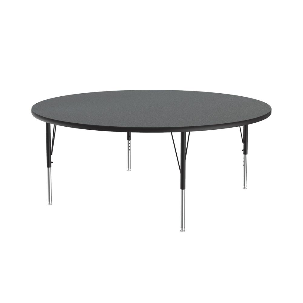Deluxe High-Pressure Top Activity Tables, 60x60", ROUND, MONTANA GRANITE, BLACK/CHROME. Picture 9