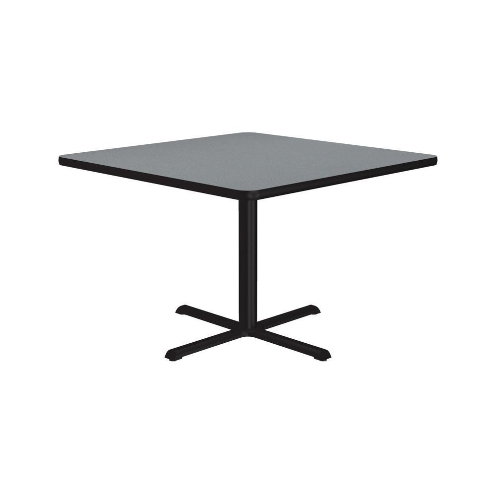 Table Height Thermal Fused Laminate Café and Breakroom Table 36x36", SQUARE GRAY GRANITE BLACK. Picture 8
