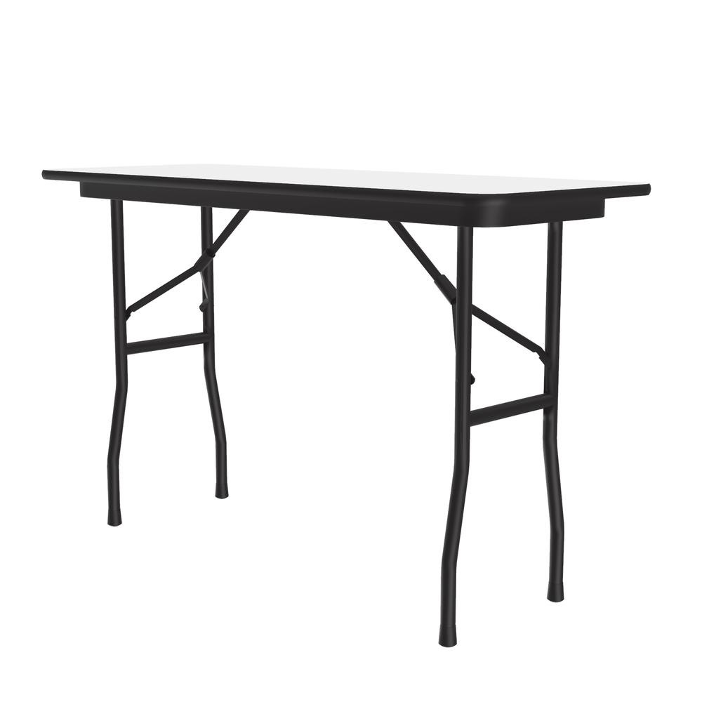 Deluxe High Pressure Top Folding Table 18x48", RECTANGULAR, WHITE, BLACK. Picture 1