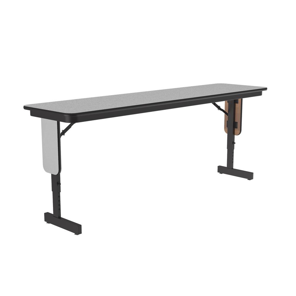 Adjustable Height Commercial Laminate Folding Seminar Table with Panel Leg 18x72", RECTANGULAR GRAY GRANITE BLACK. Picture 1
