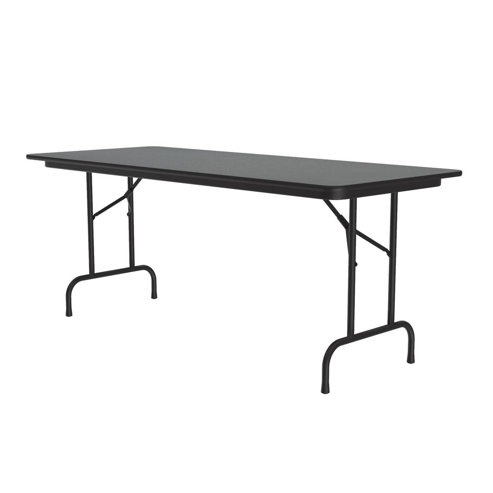 Deluxe High Pressure Top Folding Table 30x72", RECTANGULAR MOTNTANA GRANITE, BLACK. Picture 1