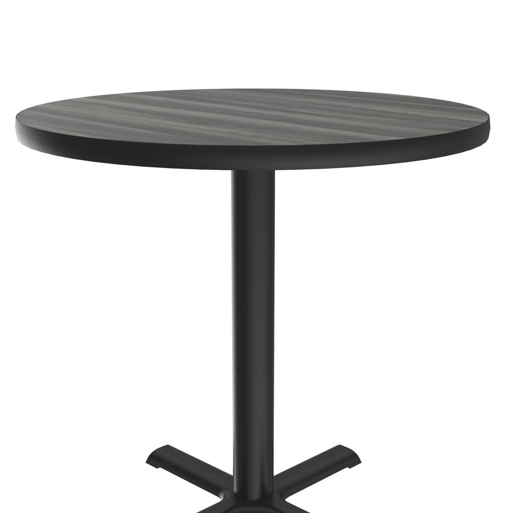 Table Height Deluxe High-Pressure Café and Breakroom Table, 48x48", ROUND NEW ENGLAND DRIFTWOOD BLACK. Picture 5
