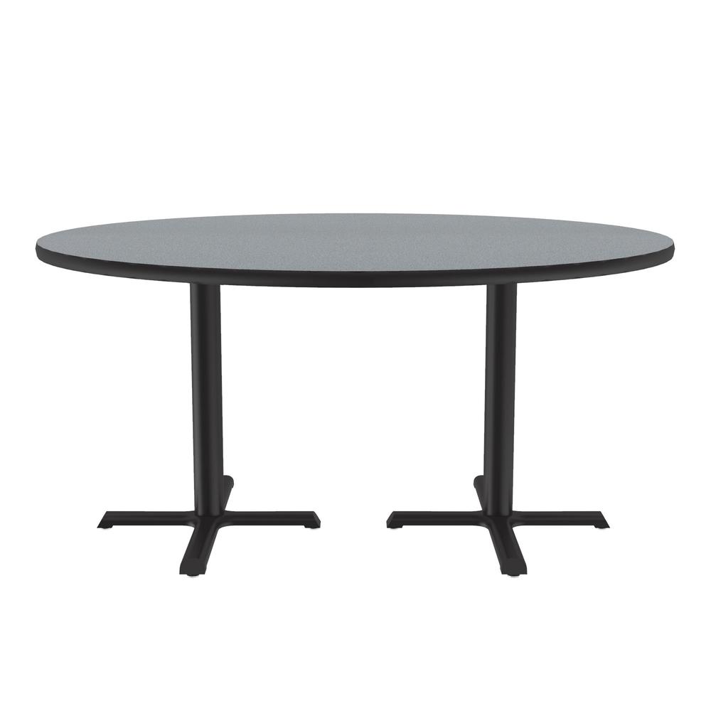 Table Height Deluxe High-Pressure Café and Breakroom Table 60x60" ROUND GRAY GRANITE, BLACK. Picture 1