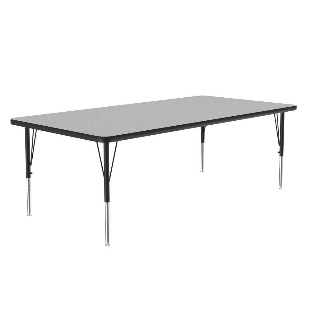 Deluxe High-Pressure Top Activity Tables 36x60", RECTANGULAR GRAY GRANITE, BLACK/CHROME. Picture 1