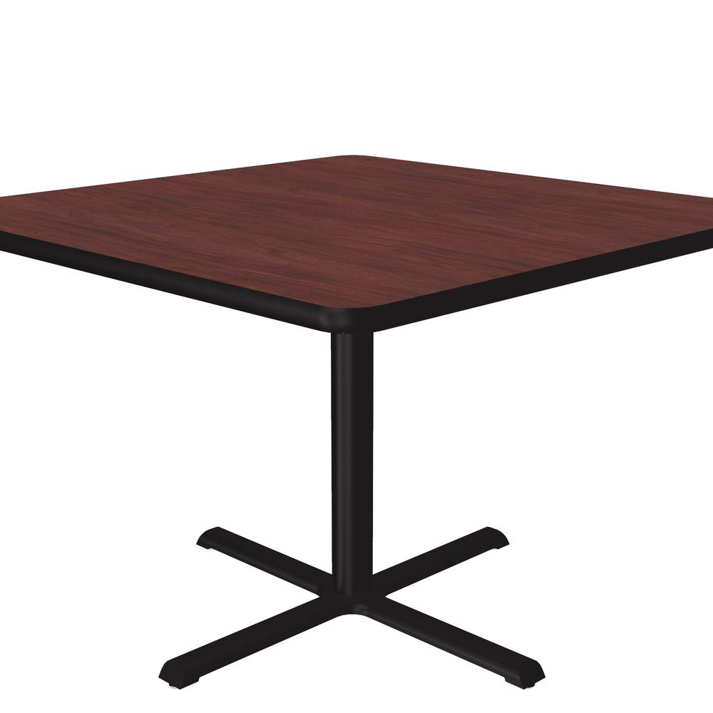 Table Height Deluxe High-Pressure Café and Breakroom Table 42x42", SQUARE, MAHOGANY, BLACK. Picture 8