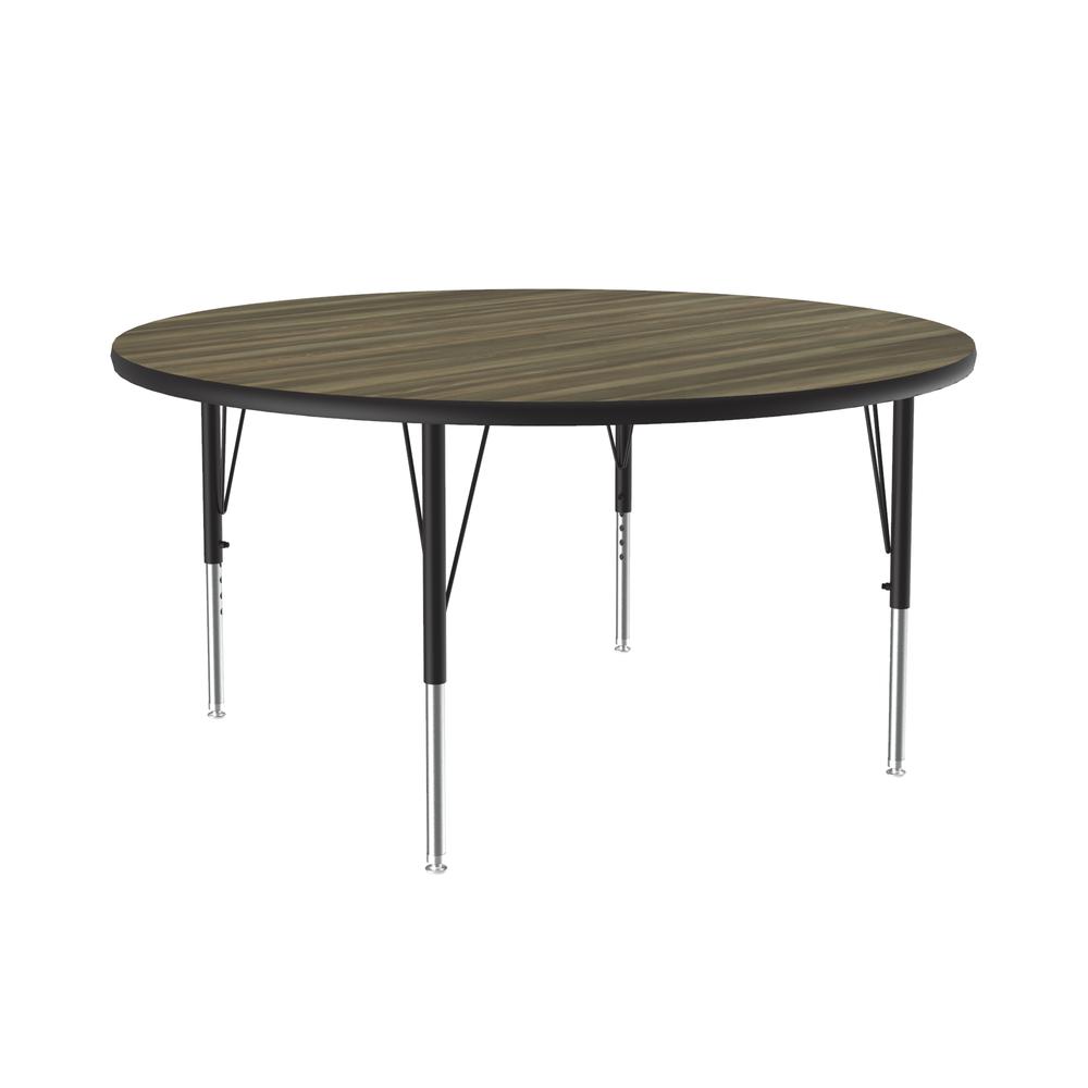 Deluxe High-Pressure Top Activity Tables, 48x48" ROUND COLONIAL HICKORY BLACK/CHROME. Picture 4
