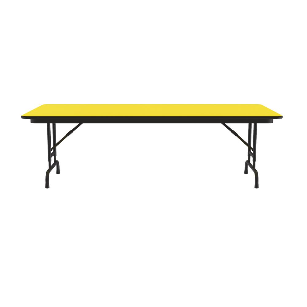 Adjustable Height High Pressure Top Folding Table 36x72", RECTANGULAR, YELLOW BLACK. Picture 2