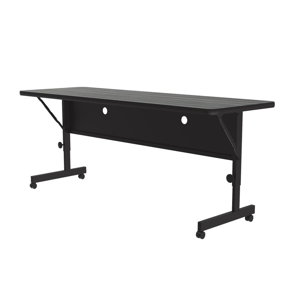Deluxe High Pressure Top Flip Top Table, 24x60" RECTANGULAR, NEW ENGLAND DRIFTWOOD BLACK. Picture 1
