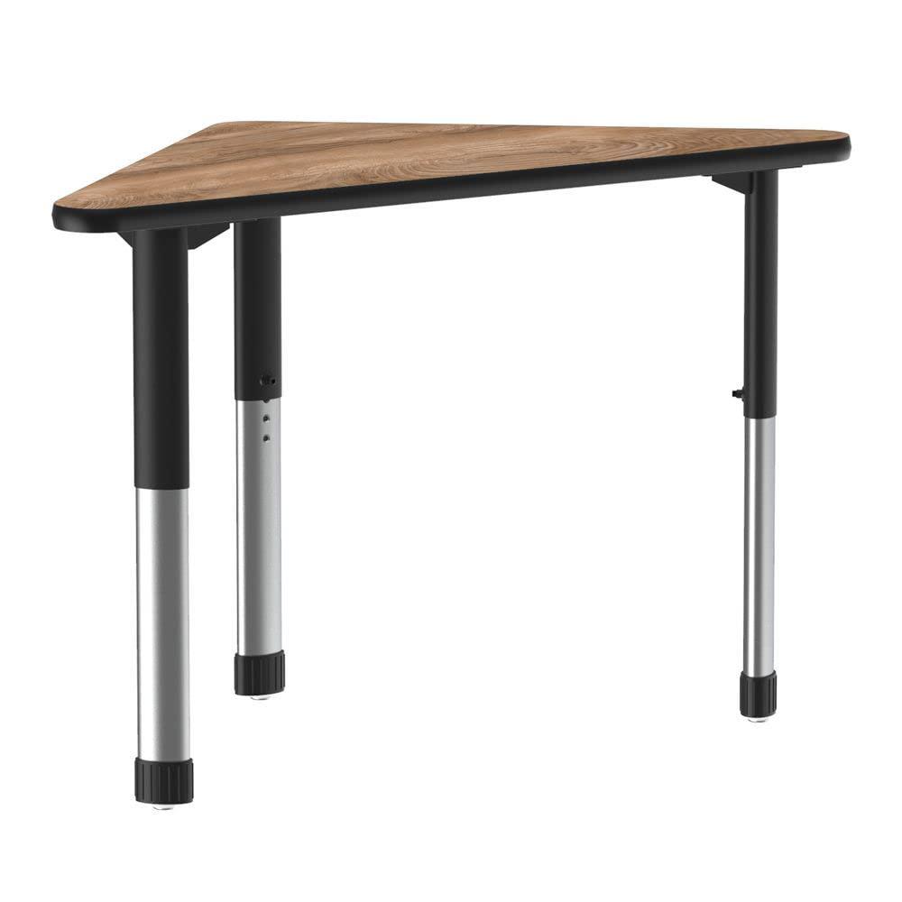 Deluxe High Pressure Collaborative Desk, 41x23" WING, COLONIAL HICKORY BLACK/CHROME. Picture 1