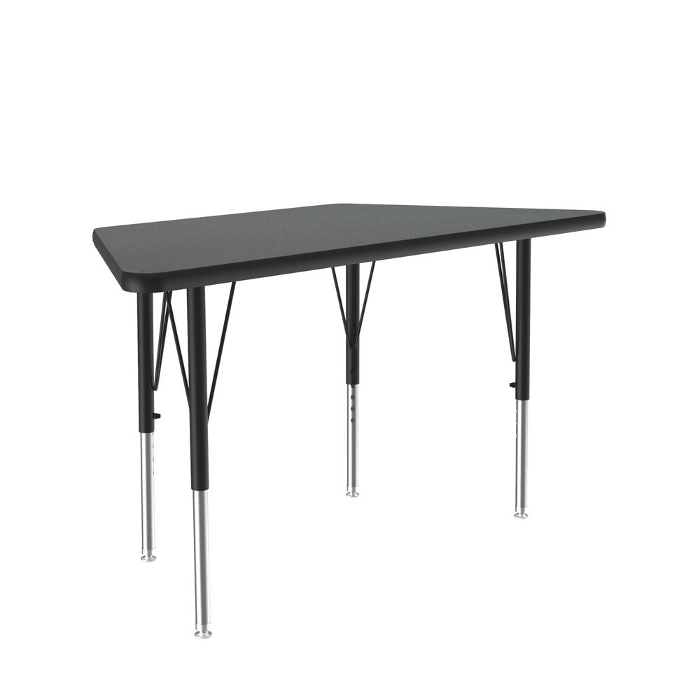 Deluxe High-Pressure Top Activity Tables 24x48" TRAPEZOID, MONTANA GRANITE BLACK/CHROME. Picture 1