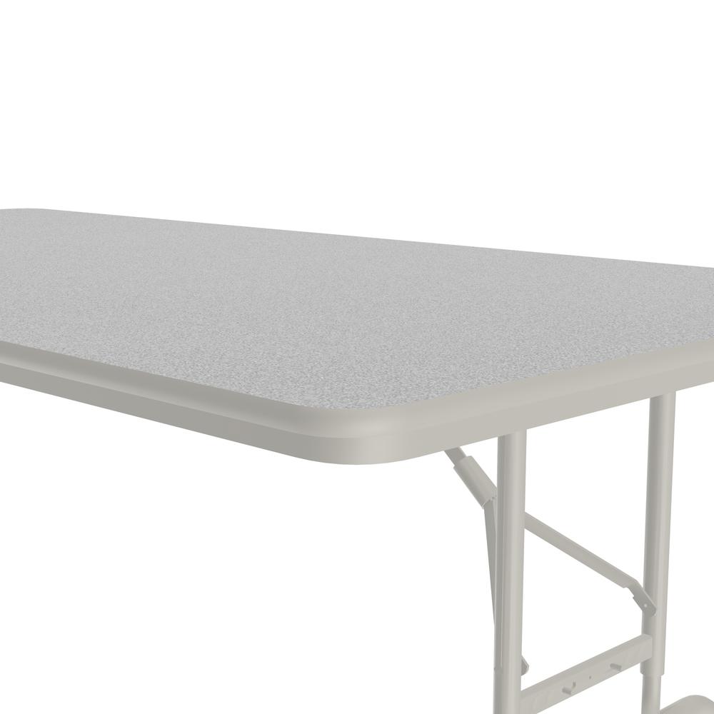 Adjustable Height Econoline Melamine Top Folding Table 36x72", RECTANGULAR GRAY GRANITE, GRAY. Picture 2