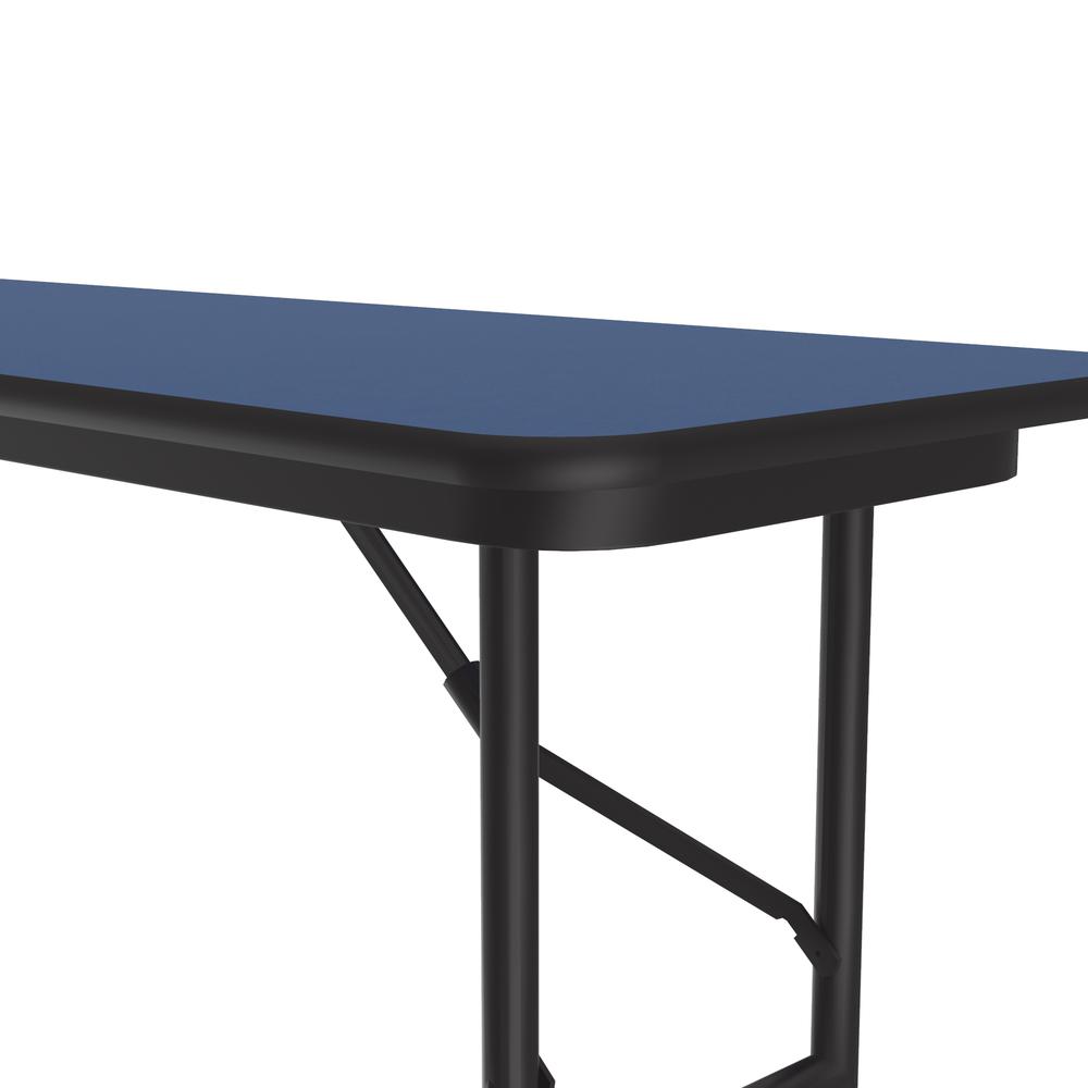 Deluxe High Pressure Top Folding Table 18x60", RECTANGULAR BLUE, BLACK. Picture 3