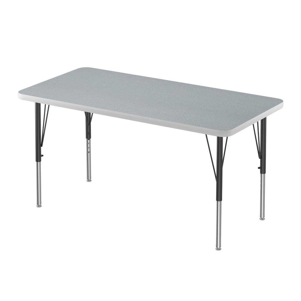 Commercial Laminate Top Activity Tables 24x60" RECTANGULAR GRAY GRANITE, BLACK. Picture 1
