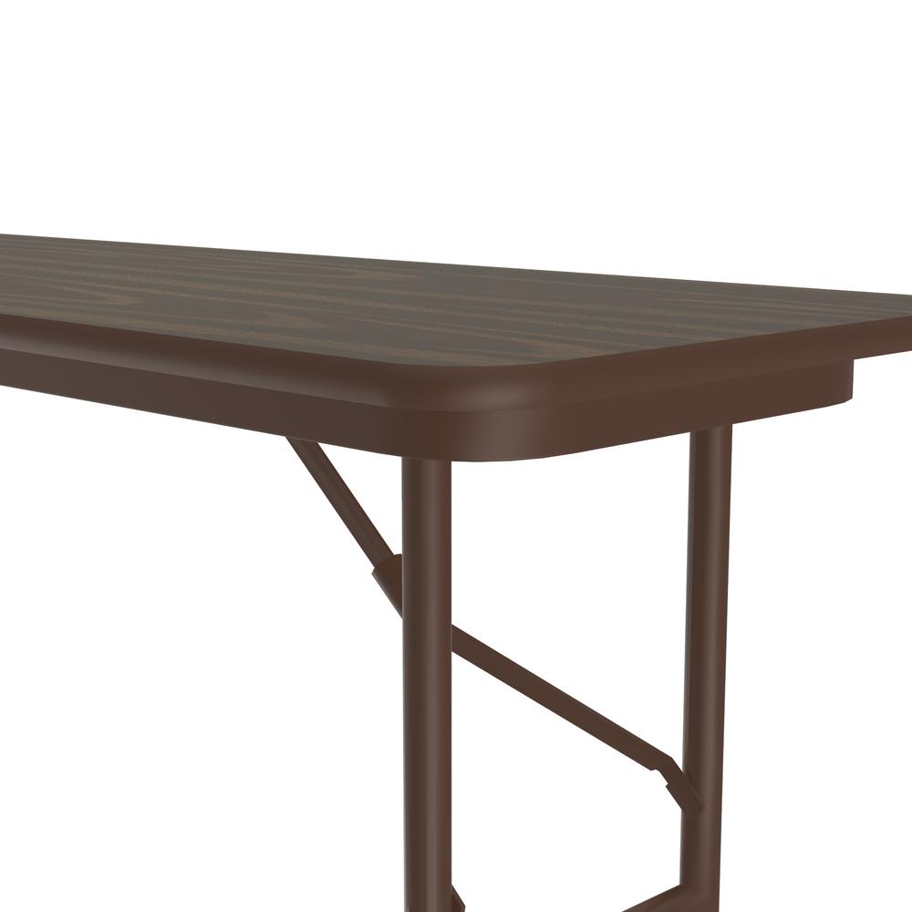 Solid High-Pressure Plywood Core Folding Tables, 18x72", RECTANGULAR, WALNUT, BROWN. Picture 8