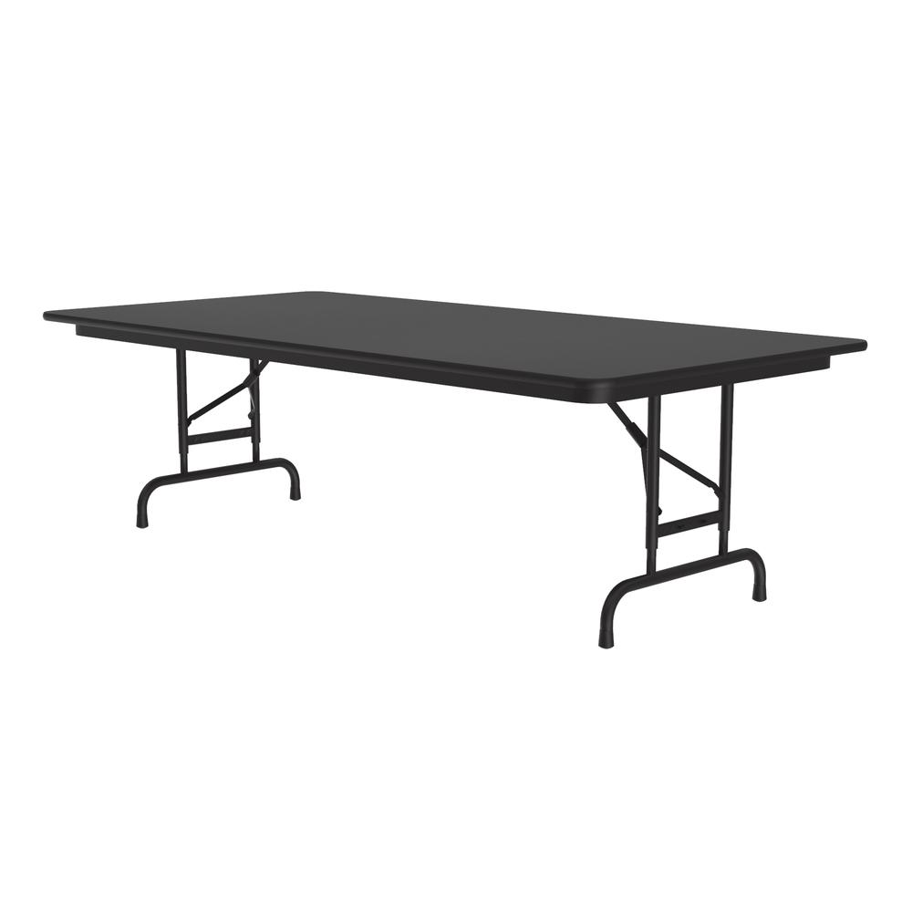 Adjustable Height Thermal Fused Laminate Top Folding Table, 36x96" RECTANGULAR BLACK GRANITE, BLACK. Picture 4