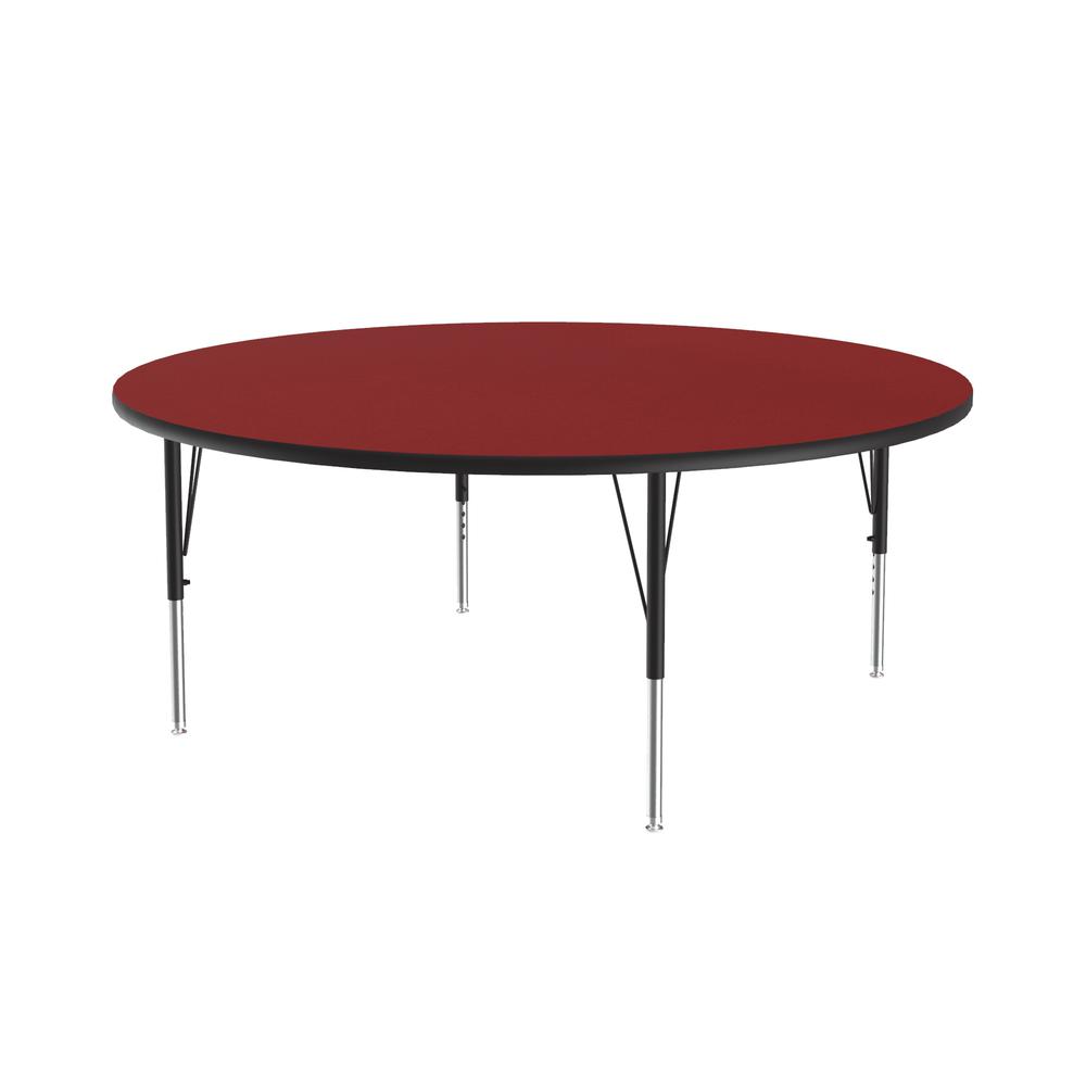 Deluxe High-Pressure Top Activity Tables 60x60" ROUND RED, BLACK/CHROME. Picture 5
