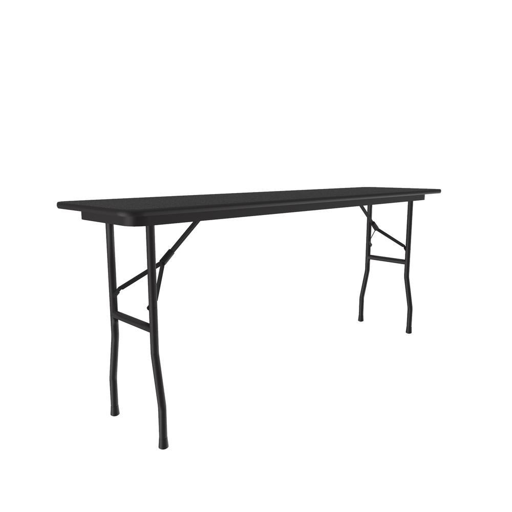 Econoline Melamine Top Folding Table 18x60", RECTANGULAR BLACK GRANITE, BLACK. Picture 1