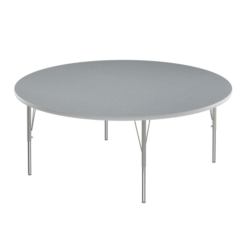 Commercial Laminate Top Activity Tables 60x60" ROUND, GRAY GRANITE SILVER MIST. Picture 1