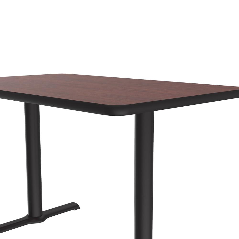 Table Height Deluxe High-Pressure Café and Breakroom Table 30x48" RECTANGULAR, MAHOGANY, BLACK. Picture 5
