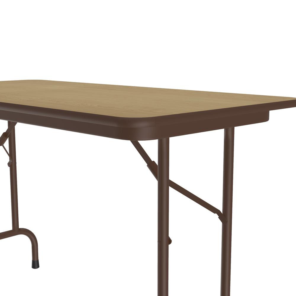Deluxe High Pressure Top Folding Table, 24x48", RECTANGULAR, FUSION MAPLE BROWN. Picture 3