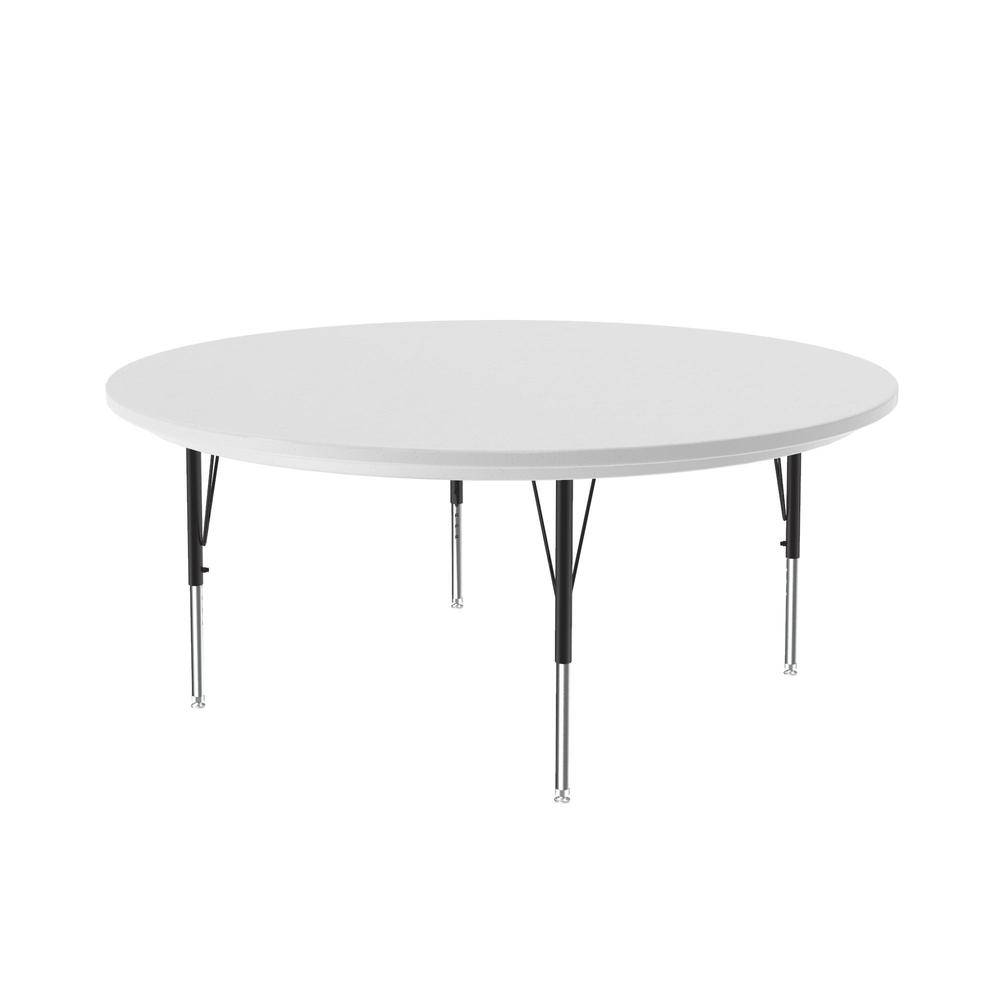 Commercial Blow-Molded Plastic Top Activity Tables 60x60" ROUND GRAY GRANITE, BLACK/CHROME. Picture 4