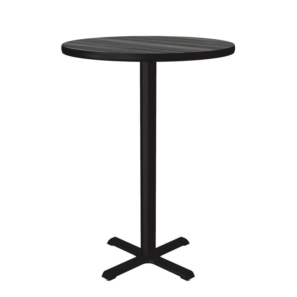 Bar Stool/Standing Height Deluxe High-Pressure Café and Breakroom Table 30x30", ROUND, NEW ENGLAND DRIFTWOOD BLACK. Picture 1